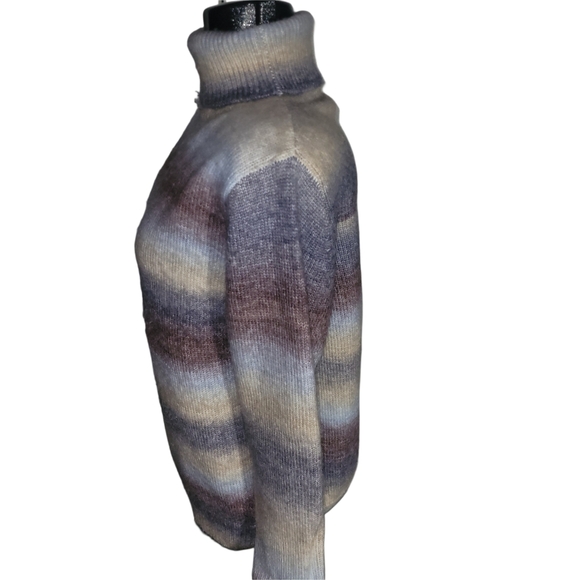 Creations Ombre Striped Wool Blend Turtleneck Sweater S - Picture 4 of 6